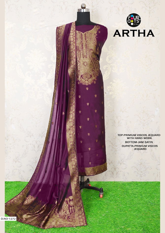 Artha By Four Dots Premium Viscose Jacquard Salwar Suits Suppliers In India